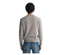 GANT Men's Superfine Lambswool C-Neck Pullover Sweater, Charcoal Melange,