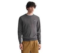 GANT Men's Superfine Lambswool C-Neck Pullover Sweater, Charcoal Melange,