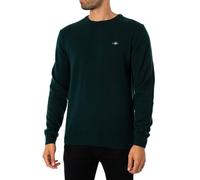 GANT Men's Superfine Lambswool C-Neck Pullover Sweater, Tartan Green, L