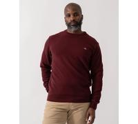 GANT Mens Superfine Lambswool Crew Neck Jumper - 677 Bordeaux Melange