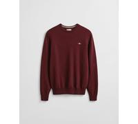GANT Mens Superfine Lambswool Crew Neck Jumper - 677 Bordeaux Melange