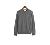 Gant Mens Superfine Lambswool Crew Neck Jumper - Grey Wool (archived) - Size Medium