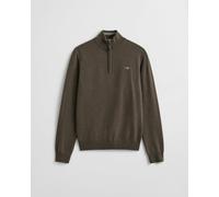 GANT Mens Superfine Lambswool Half Zip Cardigan - 290 Seawood Melange