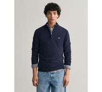 GANT Mens Superfine Lambswool Half Zip Cardigan - 480 Dark Navy Melange - 480 Dark Navy Melange - L