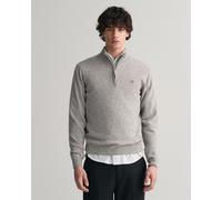 Gant Mens Superfine Lambswool Half Zip Cardigan - Grey - Size Medium