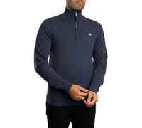 GANT Men's Superfine Lambswool Half Zip Knit, Dark Navy Melange, XL
