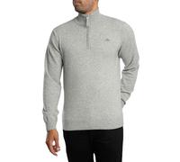 GANT Men's Superfine Lambswool Half Zip Knit, Grey Melange, L