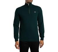 GANT Men's Superfine Lambswool Half Zip Knit, Tartan Green, M