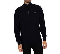 GANT Men's Superfine Lambswool Half Zip Pullover Sweater, Marine,