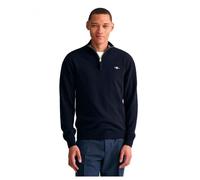GANT Men's Superfine Lambswool Half Zip Pullover Sweater, Marine, Small