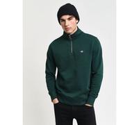 GANT Mens Tartan Green Shield Half Zip Sweatshirt