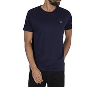 GANT Men's The Original T-Shirt Regular Fit Plain Polo Short Sleeve T - Shirt, Blue (Evening Blue), Small (Manufacturer Size: S)