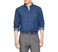 GANT Men's The Regular Indigo Shirt Regular Fit Plain Button Down Long Sleeve Casual Shirt, Blue (Dark Indigo), X-Large
