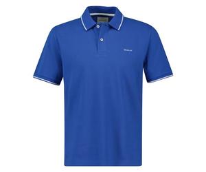 GANT Men's Tipping SS Pique Polo Shirt, Rich Blue, S