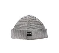 GANT Men's Unisex Cotton Rib Beanie Hat Grey Melange ONE