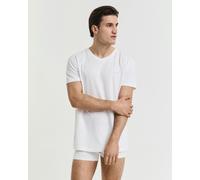 GANT Men's V-Neck T-Shirt 2-Pack Underwear, White, One Size (Pack of 2)