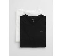 GANT Mens V-Neck T-Shirt 2-Pack - 111 Black / White - 111 Black / White - M