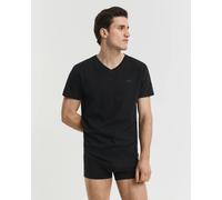 GANT Men's V-Neck T-Shirt 2-Pack Underwear, Black, One Size (Pack of 2)