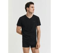 GANT Men's V-Neck T-Shirt 2-Pack Underwear, Black, One Size (Pack of 2)