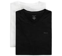 GANT Men's V-Neck T-Shirt 2-Pack Underwear, Black/White, One Size (Pack of 2)