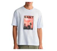 Gant Mens Washed Graphic Short Sleeve T-Shirt - Blue - Size Medium
