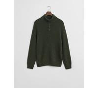 GANT Mens Wool Blend Neps Half Buttoned Jumper - 360 Country Green