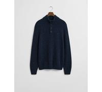 GANT Mens Wool Blend Neps Half Buttoned Jumper - 433 Evening Blue - 433 Evening Blue - L