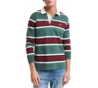 GANT Men's Yarn Dyed Striped Heavy Rugger Polo Shirt, Woody Green, XL