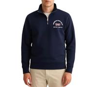 GANT Mens Evening Blue Printed Graphic Half Zip Sweatshirt