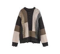 Gant patchwork cable-knit sweater - Brown S/M-L/XL