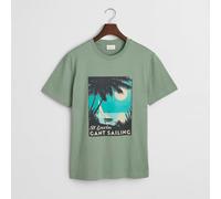 GANT Placed Graphic T-Shirt, Kalamata Green - Small