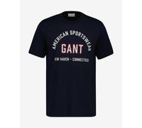 Gant Printed Graphic Short Sleeve T-Shirt Navy Blue White - S