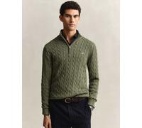 GANT Pure Cotton Cable Half Zip Jumper Green