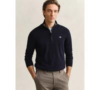 GANT Pure Cotton Funnel Neck Half Zip Jumper Navy