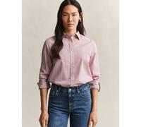 GANT Pure Cotton Striped Button Through Shirt Burgundy