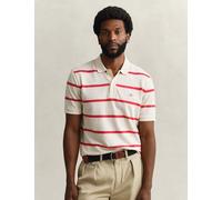GANT Pure Cotton Striped Polo Shirt Cream Mix