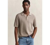 GANT Pure Cotton Textured Polo Shirt Taupe