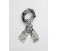 GANT Pure Wool Monogram Fringed Scarf Grey Mix