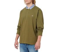 GANT Men's Reg Chambray Heavy Rugger Polo Shirt, Green (Moss Green), L