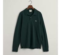 GANT Reg Shield Long-Sleeve Pique Rugger Top, Tartan Green - Small