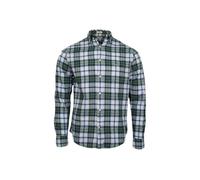 GANT Regular Fit Cotton Linen Check Shirt, Woody Green - Large