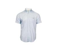 GANT Regular Fit Cotton Linen Short Sleeve Shirt, Fresh Blue - Small