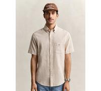 GANT Regular Fit Linen Rich Short Sleeve Shirt Beige