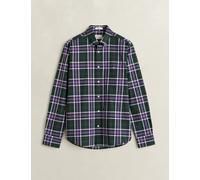 GANT Regular Fit Pure Cotton Check Oxford Shirt Green Mix