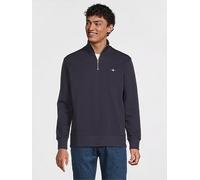 GANT Regular Fit Shield 1/4 Zip Sweat, Navy, Size L, Men Navy