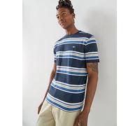 GANT Regular Fit Shield Multi Stripe T-Shirt, Navy, Size L, Men Navy