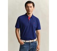 GANT Regular Fit Short Sleeve Contrast Pique Rugger - 432 Rich Navy