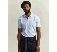 GANT Regular Fit Short Sleeve Contrast Pique Rugger - 457 Fresh Blue