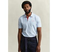 GANT Regular Fit Short Sleeve Contrast Pique Rugger - 457 Fresh Blue - 457 Fresh Blue - XL