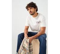 GANT Regular Fit Small Linear Chest Logo T-shirt, Beige, Size S, Men Beige